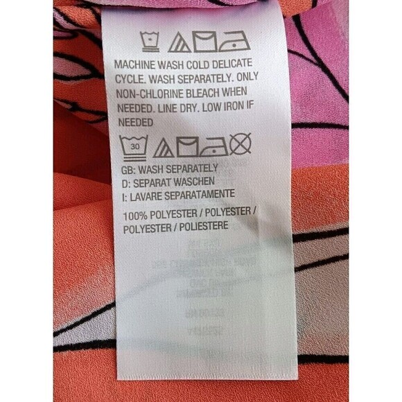 Belle by Kim Gravel Size XXS Orange/Pink Poncho Style Oversized Blouse - Picture 7 of 7